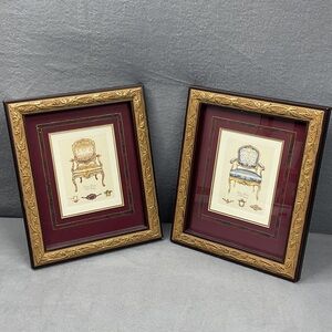 Vintage Baroque Style 10x12 Gold and Burgundy Picture Frame Set